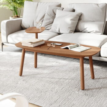 Hnedý konferenčný stolík z bukového dreva 56x120 cm Swivo – Umbra - Image 7