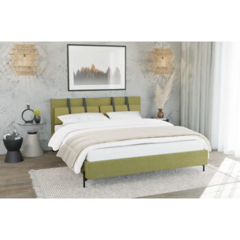 Svetlozelená čalúnená dvojlôžková posteľ s roštom 180x200 cm Tulsa – Ropez - Image 5