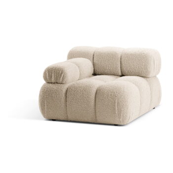 Béžový modul pohovky z textílie bouclé (ľavý roh) Bellis – Micadoni Home – Obrázok 3