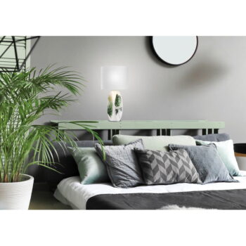 Bielo-zelená stolová lampa s textilným tienidlom (výška 59 cm) Palma – Candellux Lighting - Image 2