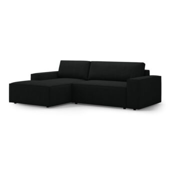 Čierna rozkladacia rohová pohovka z textílie bouclé (ľavý roh) Jodie – Micadoni Home - Image 5