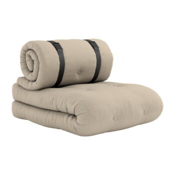 Béžové rozkladacie kreslo vhodné do exteriéru Karup Design Design OUT™ Buckle Up Beige