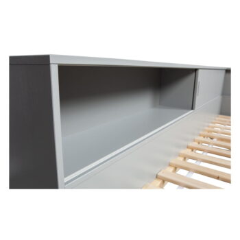 Sivá jednolôžková posteľ z borovicového dreva WOOOD Connect, 90 x 200 cm - Image 3