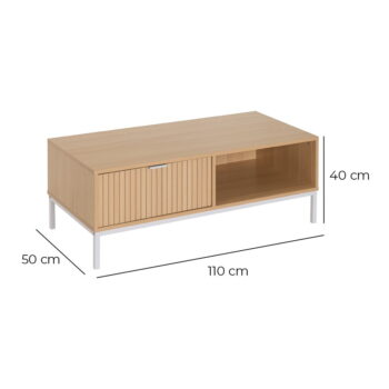 Konferenčný stolík v prírodnej farbe 50x110 cm Mid-Lines – Casa Selección - Image 8