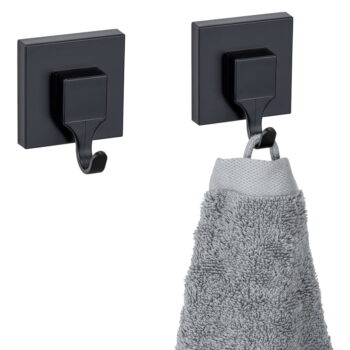 Čierne samodržiace plastové háčiky v súprave 2 ks Quadro – Wenko - Image 5