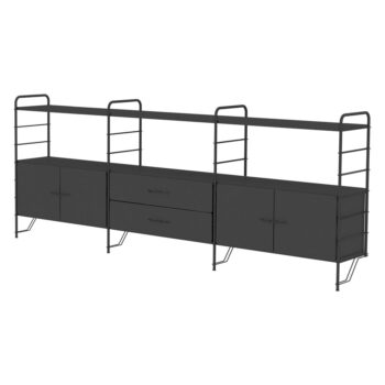 Čierny modulárny policový systém 244x97 cm Dakota – Tenzo