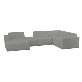 Sivá rohová pohovka z textílie buklé (do "U") Roxy – Scandic – Obrázok 2