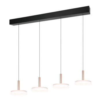 LED stmievateľné závesné svietidlo v čierno-bielo-zlatej farbe so skleneným tienidlom Celeste – Trio - Image 2