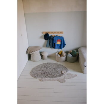 Sivý prateľný ručne tkaný bavlnený detský koberec 90x130 cm Hedgehog – Lorena Canals - Image 2