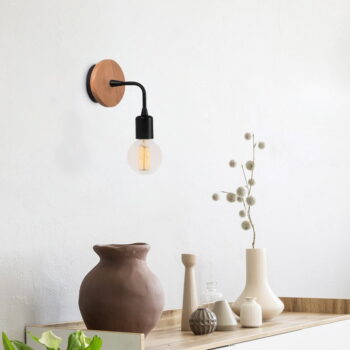 Nástenné svietidlo v čiernej a prírodnej farbe Dartini – Opviq lights - Image 5