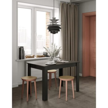 Čierny jedálenský stôl s doskou v dekore betónu 110x70 cm Nice - TemaHome - Image 5