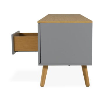 Sivý TV stolík s detailmi v dekore dubového dreva Tenzo Dot, šírka 192 cm - Image 8