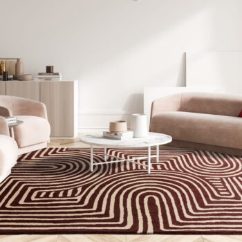 Vínovočervený ručne tkaný vlnený koberec 200x290 cm Reef – Asiatic Carpets - Image 2