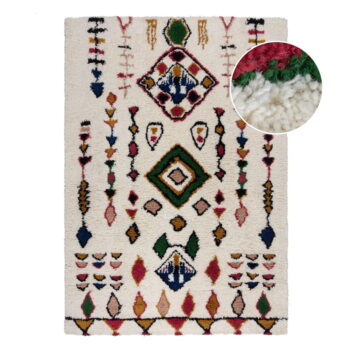 Krémový ručne tkaný vlnený koberec 200x290 cm Moroccan Fes – Flair Rugs