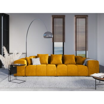 Žltý zamatový vankúš k modulárnej pohovke Rome Velvet - Cosmopolitan Design - Image 4