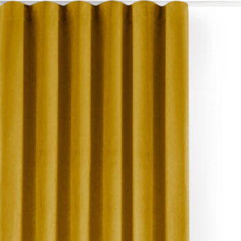 Zamatový dimout záves v horčicovej farbe 140x300 cm Velto – Filumi