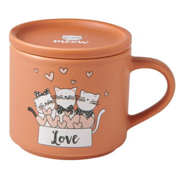 Oranžové/béžové porcelánové hrnčeky v súprave 2 ks 350 ml Cats – Brandani - Image 7