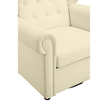 Biele zamatové hojdacie chesterfield kreslo Lillyse – Støraa - Image 2
