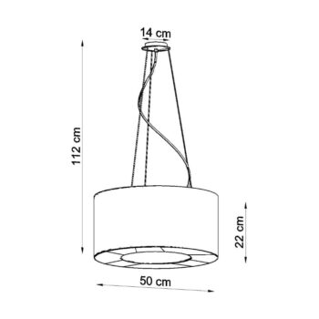 Biele závesné svietidlo s textilným tienidlom ø 50 cm Galata – Nice Lamps - Image 8