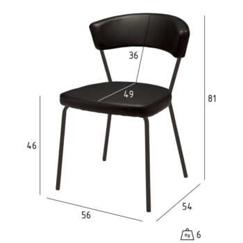 Čierne jedálenské stoličky v súprave 4 ks Preben – Furnhouse - Image 5