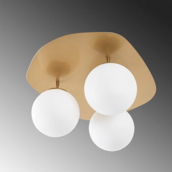 Stropné svietidlo v zlatej farbe so skleneným tienidlom 37x44 cm Well – Opviq lights - Image 5