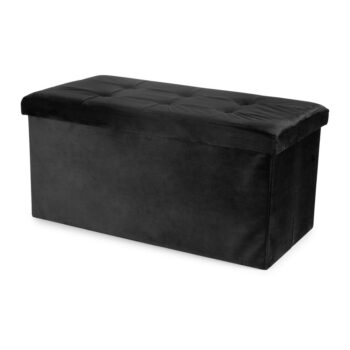 Čierny zamatový taburet – Compactor - Image 2