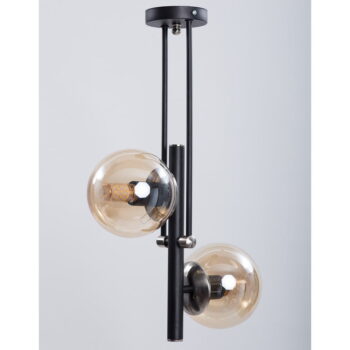 Čierne stropné svietidlo so skleneným tienidlom ø 15 cm Libra – Squid Lighting - Image 3