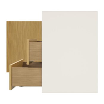 Nízka závesná komoda v dekore duba v bielej a prírodnej farbe 113x61 cm Wall – Tenzo - Image 6