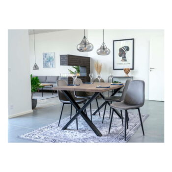 Jedálenský stôl s doskou z masívneho duba House Nordic Toulon Smoked, 140 x 95 cm - Image 4