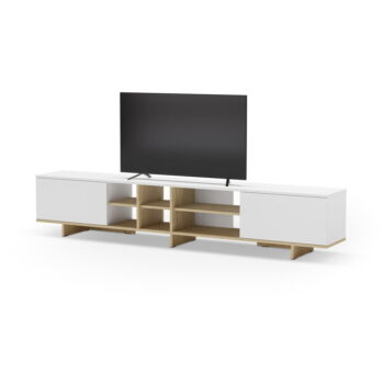 Biely TV stolík 230x44 cm Cequoia – Marckeric - Image 4