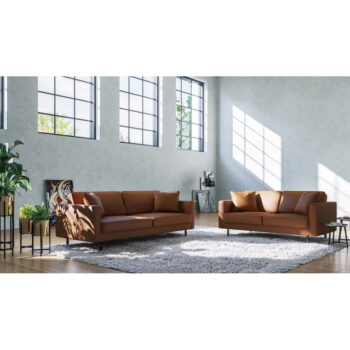 Koňakovohnedá kožená pohovka 207 cm Kobo – MESONICA – Obrázok 4