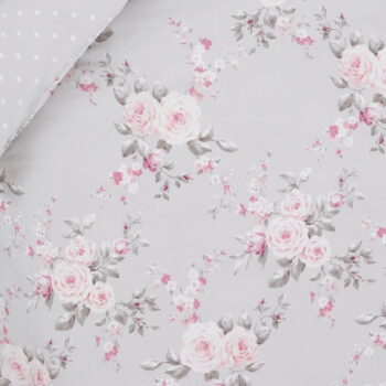 Predĺžené sivé obliečky na dvojlôžko 230x220 cm Canterbury Floral – Catherine Lansfield - Image 5