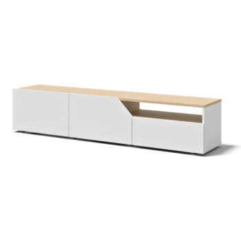 Biely TV stolík v dekore duba 180x38 cm Verone - TemaHome - Image 3