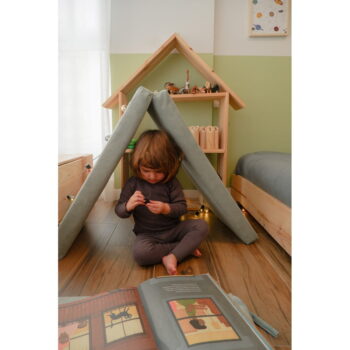Svetlomodrý menčestrový detský puf Montessori - Little Nice Things - Image 4