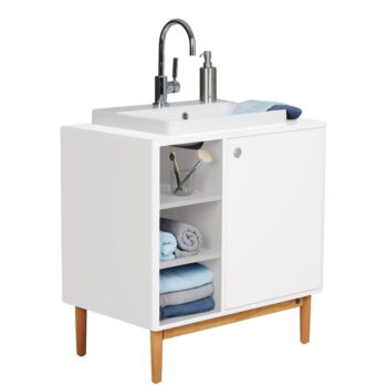 Biela závesná skrinka s umývadlom bez batérie 80x62 cm Color Bath – Tom Tailor – Obrázok 2