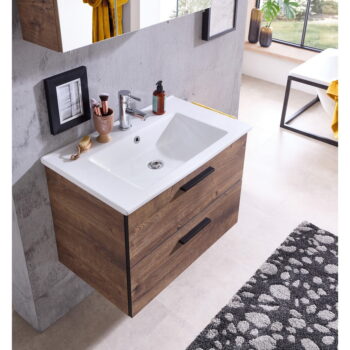 Hnedá závesná skrinka v dekore duba bez umývadla 71x51 cm Set 374 - Pelipal – Obrázok 2