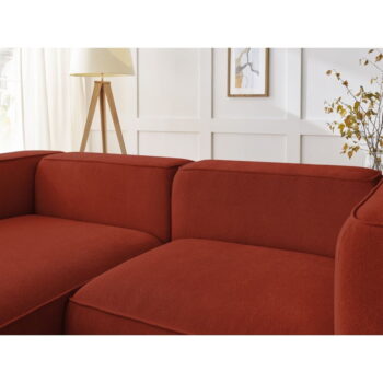 Rohová pohovka z textílie buklé v tehlovej farbe (ľavý roh) Zephyr – Bobochic Paris – Obrázok 11