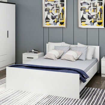 Biela dvojlôžková posteľ 160x200 cm Kale – Kalune Design - Image 5