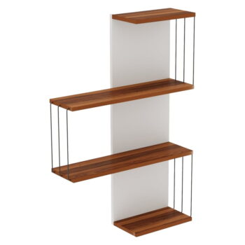 Poschodová polica v dekore borovice v bielej a prírodnej farbe 64 cm Cambel – Kalune Design