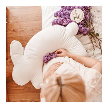 Sivý dojčiaci vankúš Velvet Bunny - Yellow Tipi – Obrázok 5