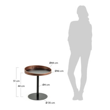 Okrúhly odkladací stolík s doskou v dekore orechového dreva ø 46 cm Kaori – Kave Home - Image 4