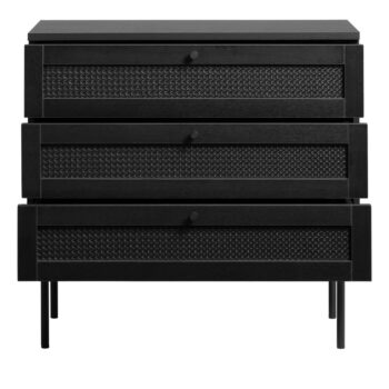 Čierna nízka komoda v dekore duba 80x75 cm Pensacola – Unique Furniture – Obrázok 4