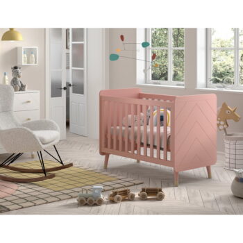 Ružová postieľka z borovicového dreva 60x120 cm BILLY – Vipack - Image 3