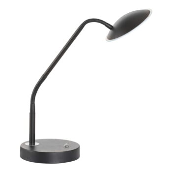 Čierna LED stmievateľná stolová lampa so skleneným tienidlom (výška 60 cm) Tallri – Fischer & Honsel