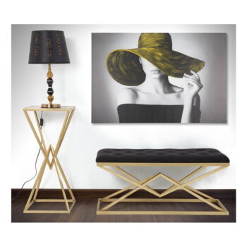 Lavica v čierno-zlatej farbe Mauro Ferretti Piramid, 100 × 40 cm - Image 5