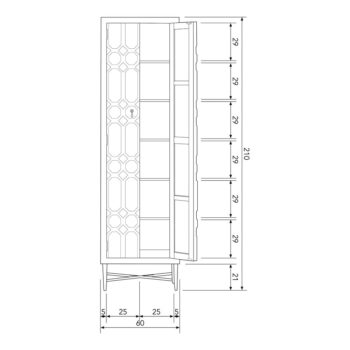 Čierna šatníková skriňa z recyklovaného dreva 60x210 cm Bequest – BePureHome - Image 2