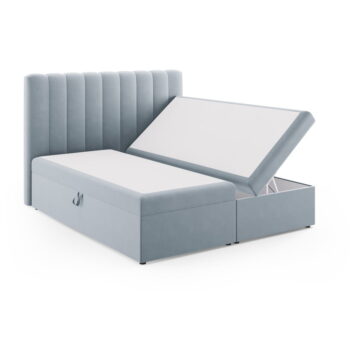 Svetlomodrá boxspring posteľ s úložným priestorom 180x200 cm Gina – Milo Casa - Image 2