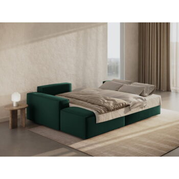 Zelená rozkladacia rohová pohovka (ľavý roh) Jodie – Micadoni Home - Image 9
