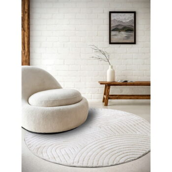 Biely okrúhly koberec ø 160 cm Panglao New York White – Elle Decoration – Obrázok 2