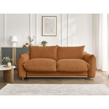 Oranžová rozkladacia pohovka 214 cm Ernest – Bobochic Paris - Image 5